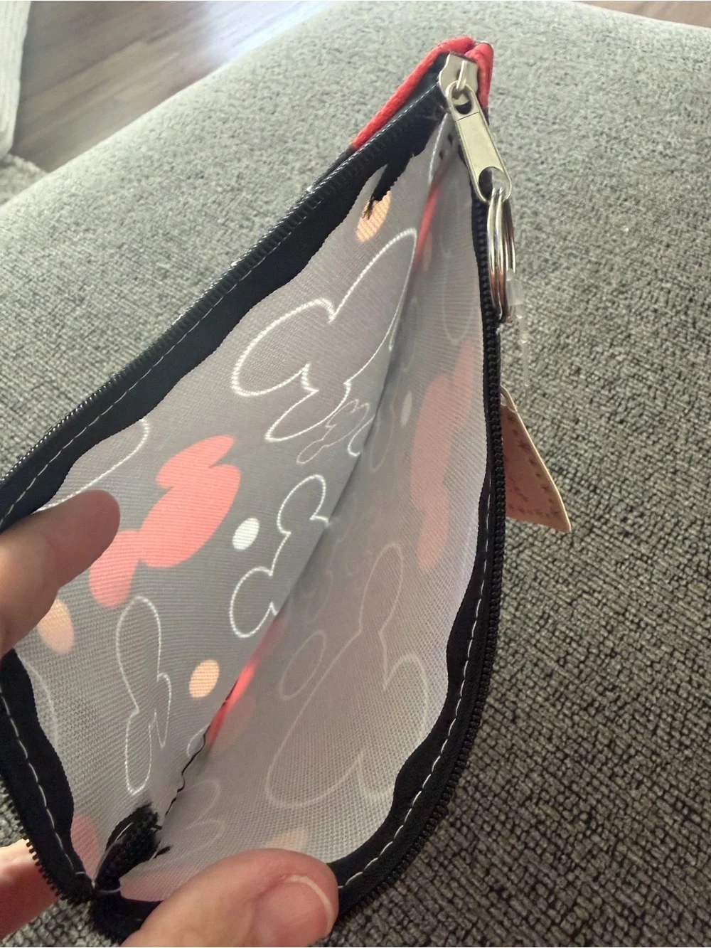 NWT Cosmetic Zip Pouch with Red Mickey Silhouettes